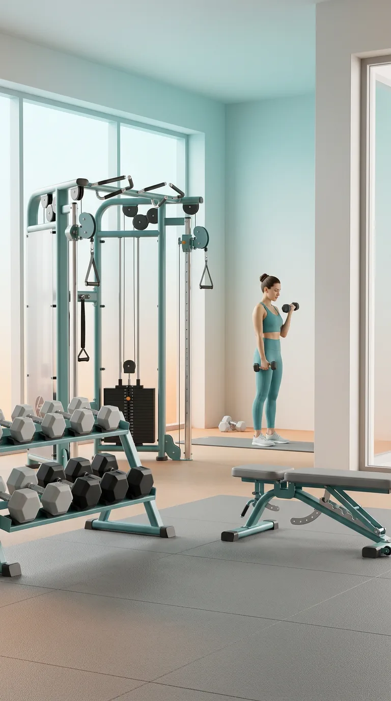 Woman training in a gym — representing the leadership gym concept