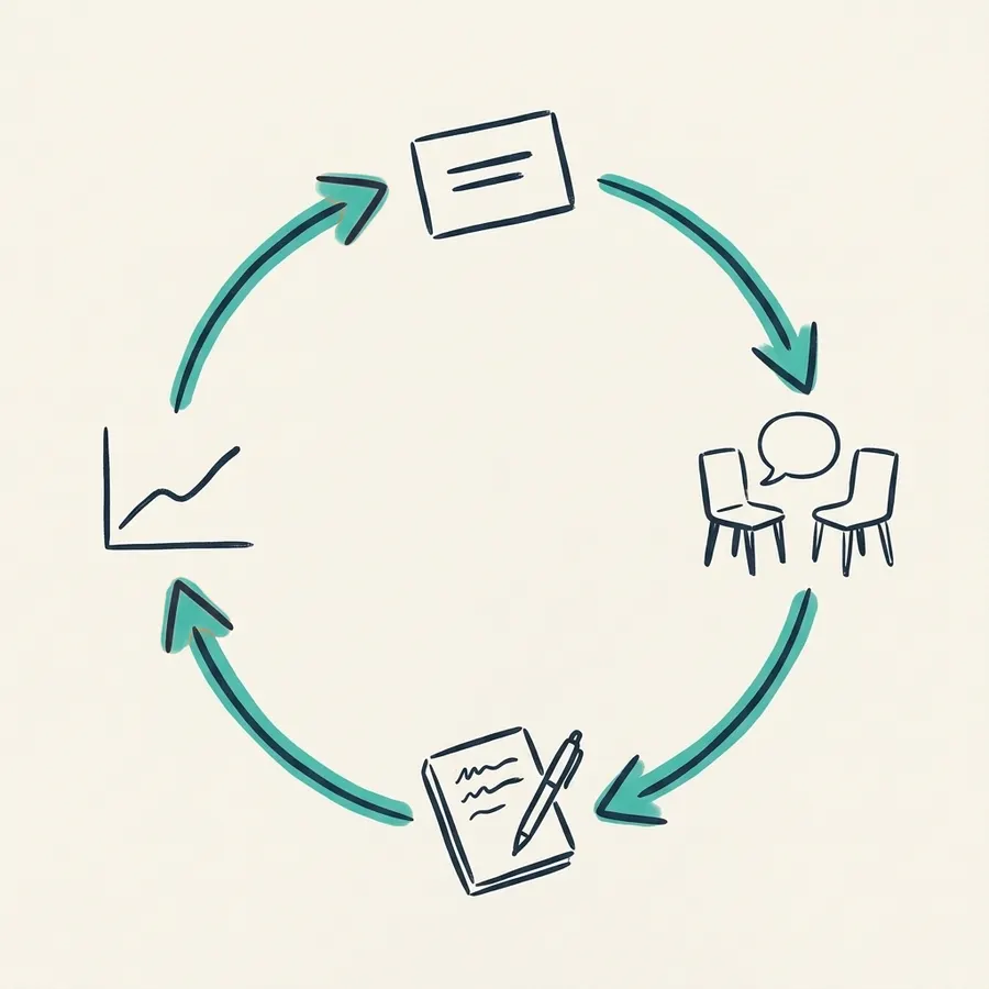 The practice ring: choose, say it out loud, see how it went, track your progress
